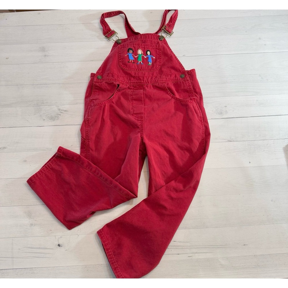 Vintage Newton Trading Company save the children collection kids red overalls 6x